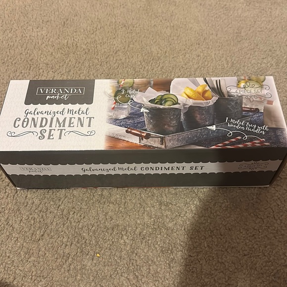 Veranda Galvanized Tin Utensil and/or Farmhouse Condiment Set NWT - Picture 4 of 6